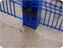 Mesh Fence Post in Concrete